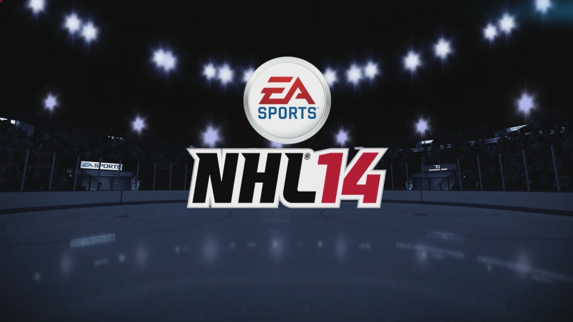 NHL 14 title screen for Xbox 360